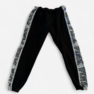 Victoria's Secret - Black Joggers with Gray Pink Logo